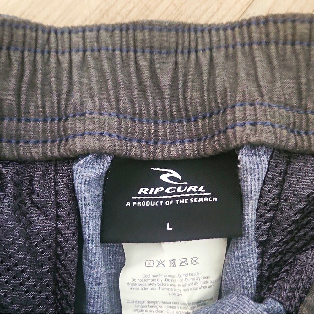 Rip Curl Boys Gray Chino Shorts Solid Flat Front Button Slash Pockets Logo